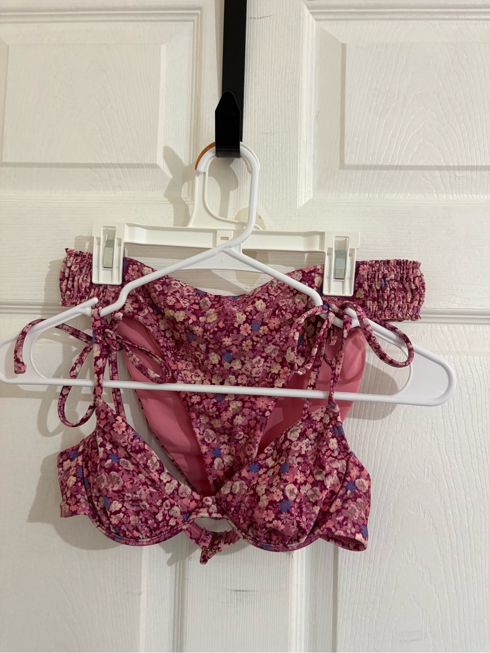 Chelsea & Violet Pink Floral Underwire Bikini Top